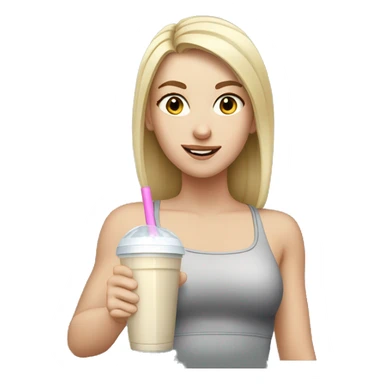 White girl drinking protein shake  sticker