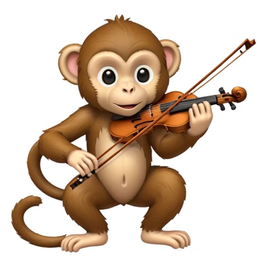 Monkey hole a violin  sticker