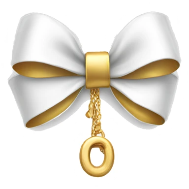 White bow whit gold chain sticker