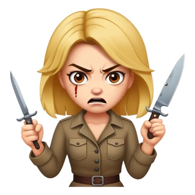 Angry vanessa with a knife sticker