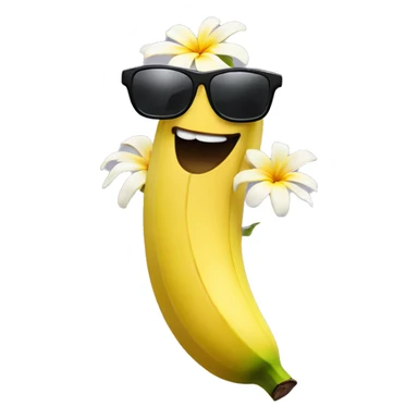 Funny Banana with sunglasses and a flower tiara sticker