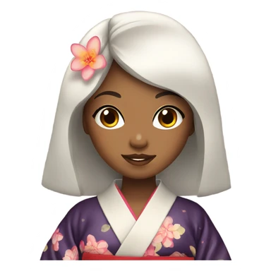 Blasian girl in kimono sticker