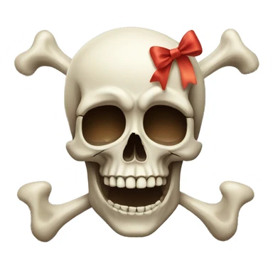 Skull winking with bow sticker