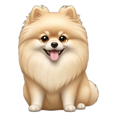 cream color pomeranian sticker