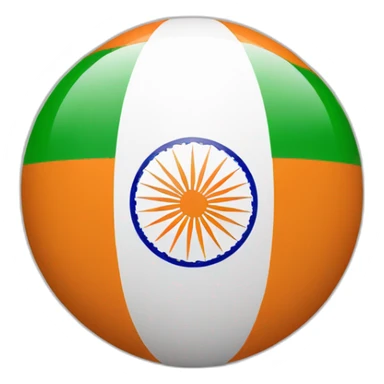 India flag as a ball and with a face sticker