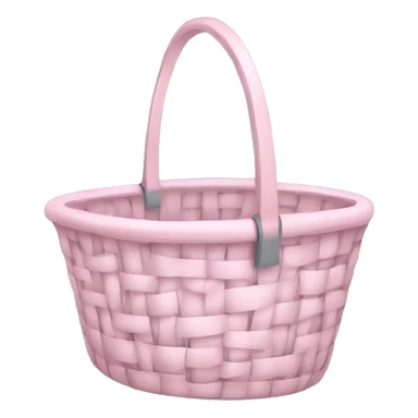 Pastel pink basket with grey clothing sticker