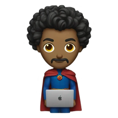 Dr Strange with macbook sticker