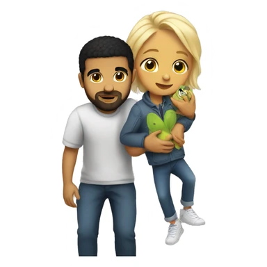 Drake holding a little kid sticker