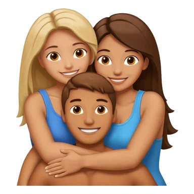 A man and two women hugging sticker