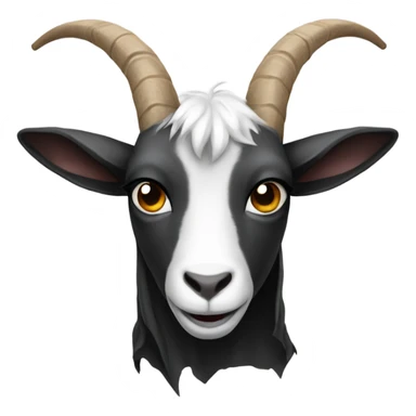 Goat wearing a black hoodie with horns sticker