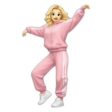 dancing-fair-haired-white-girl-pink-oversize-tracksuit sticker