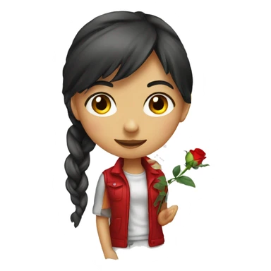 Red rose on girl  sticker