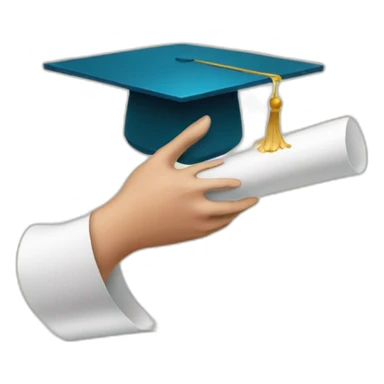 hand with diploma sticker