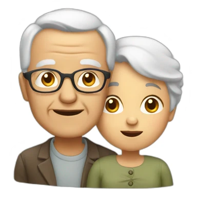 old grandmother and grandfather sticker