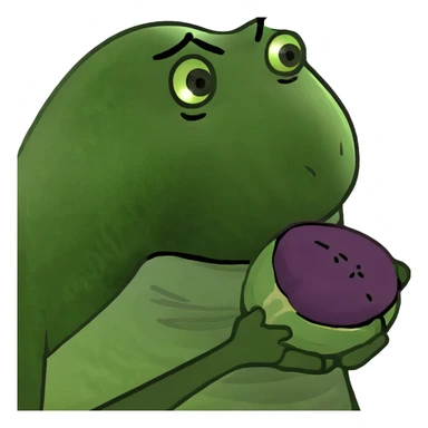 black man holding eggplant  sticker