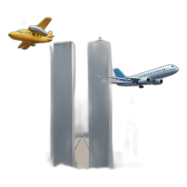 Twin tower and plane sticker