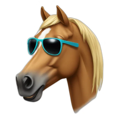 Horse with sunglasses sticker