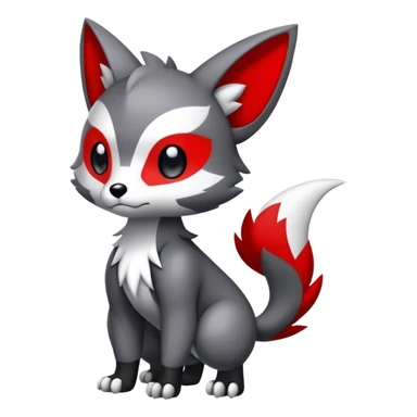 Cute cool black red white grey animal hybrid Fakemon full body sticker