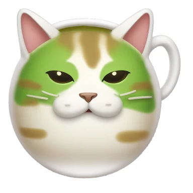 Fat cat drink matcha latte  sticker