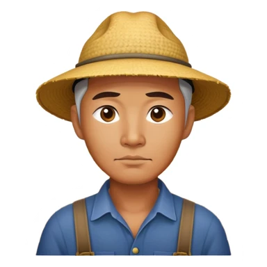 seriuos asian photorealistic farmer sticker