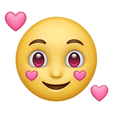 Emoji carita amarillo con ojos de corazones rosa  sticker