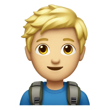 backpacking blonde boy  sticker