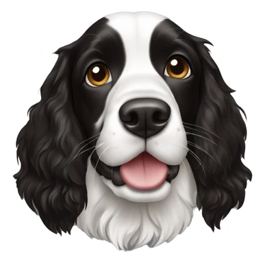 black and white springer spaniel sticker