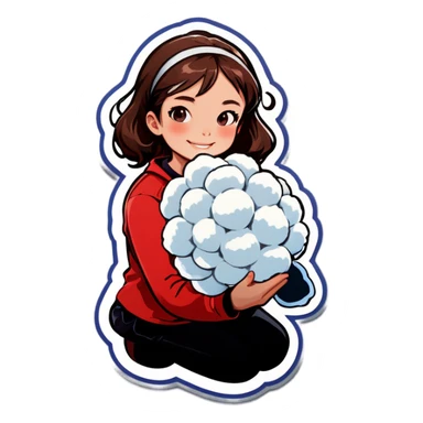 Somone holding cotton sticker