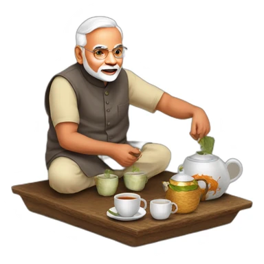 Narendra Modi as ordinary tea seller sticker