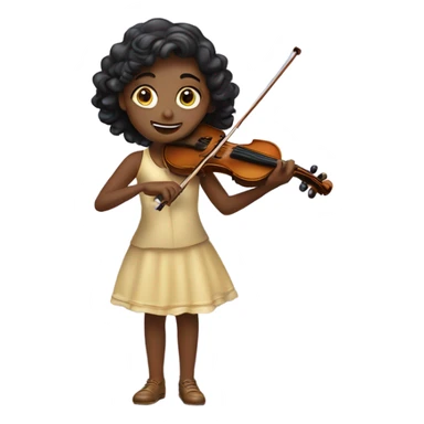 Girl playing violin majestically sticker