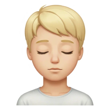 blonde boy with closed eye sticker