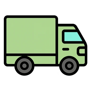 light green truck with black details, clean and simple icon style sticker