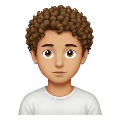 Volleyball player, boy curly hair with one eyebrow piercing sticker