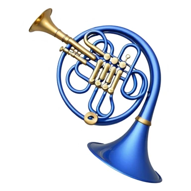 Blue french horn sticker