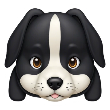  dog all black with white only on nose and folded ears sticker