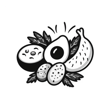 Close up of protein foods (meat, egg, beans, tofu, yogurt) connected together in a unified cluster, glowing with energy, floating in a warm light. sticker