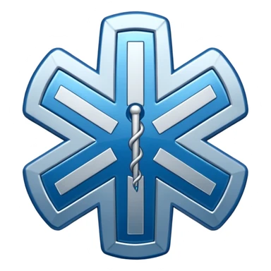 blue medical star of life symbol sticker
