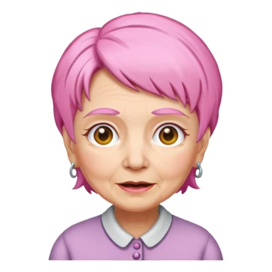pink haired grandma sticker
