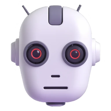 Cute robot assistant head, nice sticker