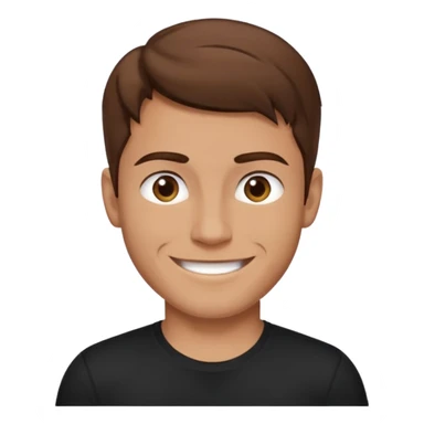 man with brown hair who is strong wearing black t shirt sticker