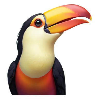 Cinematic Cute Yawning Toucan Portrait Emoji, Head tilted slightly with a dramatic, wide-open yawn, showcasing a colorful, expressive beak and sleepy, half-closed eyes with a relaxed demeanor, Simplified yet irresistibly adorable features, highly detailed, glowing with a soft, cozy tropical glow, high shine, relaxed yet expressive, stylized with a dash of whimsical charm, soft glowing outline, capturing the essence of a drowsy yet affectionate toucan that appears ready to stretch out for a nap! sticker
