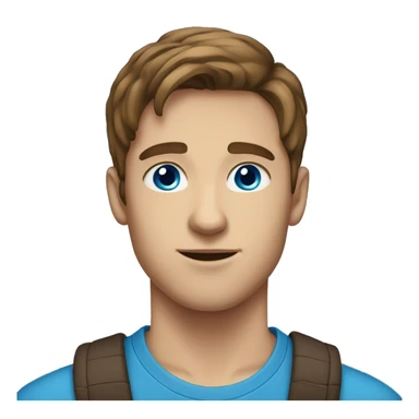 young man brown hair blue eyes 30 years sticker