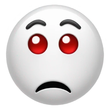 Emoji with red droopy eyes  sticker
