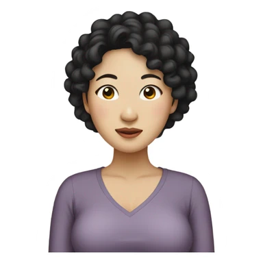 Asian women with black curly hair pregnant  sticker