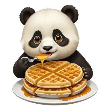 panda eating waffles sticker