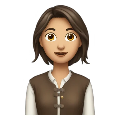 Une fille brune qui fait du cheval sticker