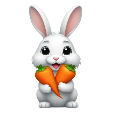 Rabbit with carrot sticker