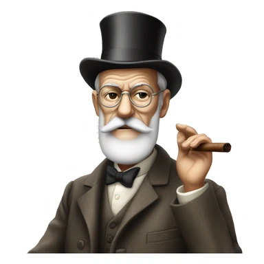 Sigmund Freud smoking cigar sticker