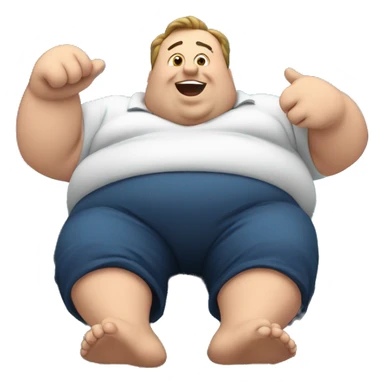 Fat man on top of the world sticker