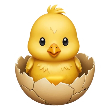 cartoon chick sitting inside a cracked eggshell sticker